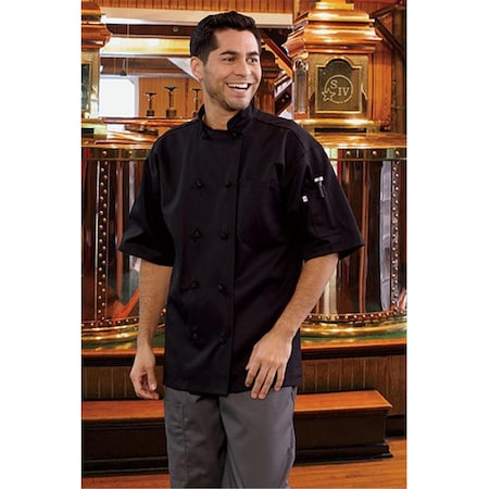 Nathan Caleb Monterey Chef Coat in Black 2XLarge NA702503